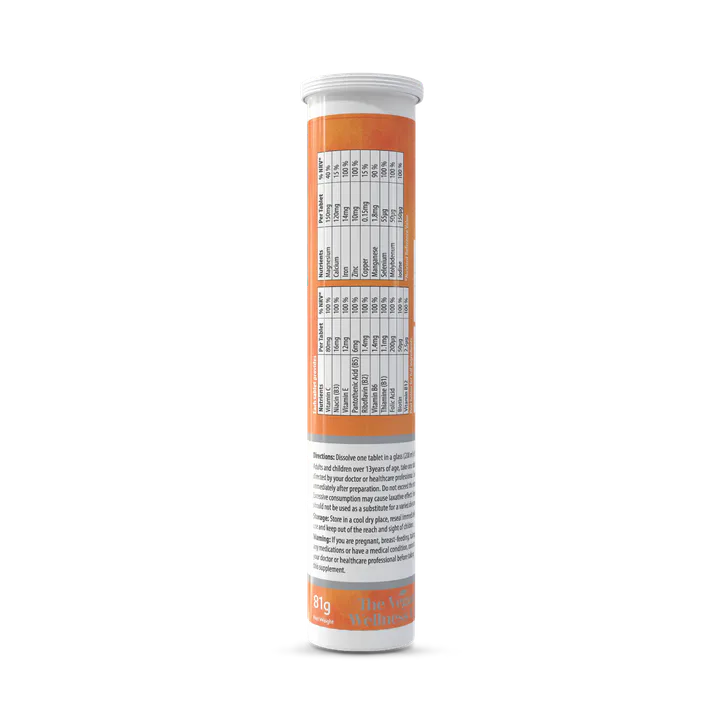 The Vegan Wellness Co. Multivitamin With Ginseng 20 Orange & Passionfruit Flavour Effervescent Tablets detail 2