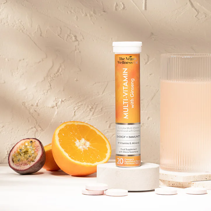 The Vegan Wellness Co. Multivitamin With Ginseng 20 Orange & Passionfruit Flavour Effervescent Tablets detail 3