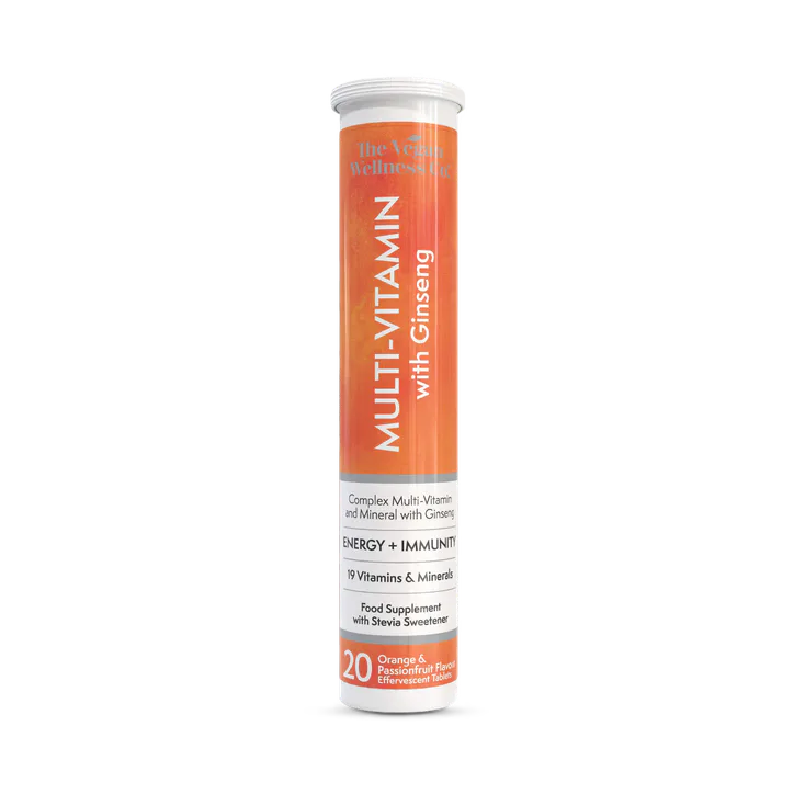 The Vegan Wellness Co. Multivitamin With Ginseng 20 Orange & Passionfruit Flavour Effervescent Tablets