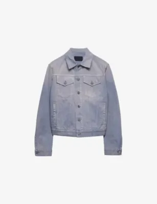 PRADA Logo-Patch Cotton-Gabardine Blouson Jacket