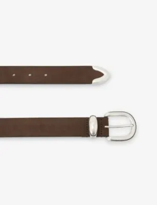 REISS Jonny Western Suede Belt - 30 in CHOCOLATE BROWN, additional product view 3