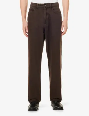 RAG & BONE Relaxed Straight-Leg Denim Jeans - 31/32 in DARK BROWN, additional product view 3