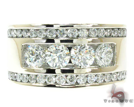 RINA - For Him FACTORY Mens White Gold Channel Diamond Ring 21011 in Rose Gold / 8 – Ring