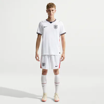 Nike England 2026 Stadium Home Men's Nike Dri-FIT Football Replica Shorts - White/Speed Red/Obsidian/Obsidian