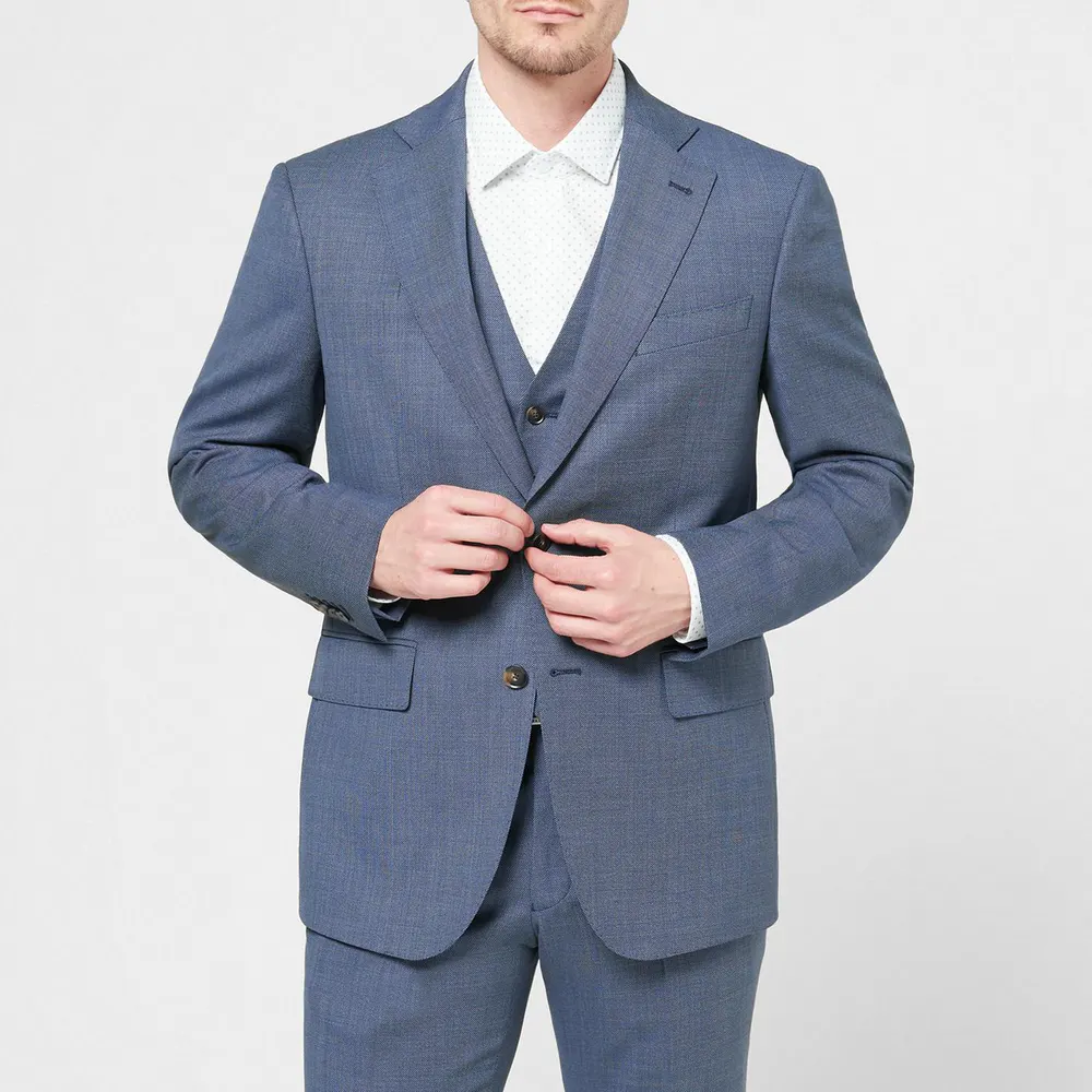 Richard James Wilder Tailored Fit Birdseye Waistcoat detail 3