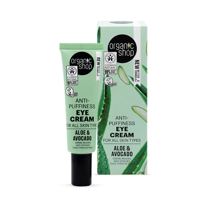 Organic Shop Anti-puffiness Eye Cream for all skin types Aloe & Avocado 30ml