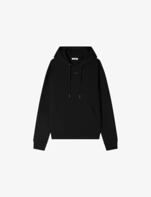 SANDRO Logo-Embossed Regular-Fit Cotton Hoody