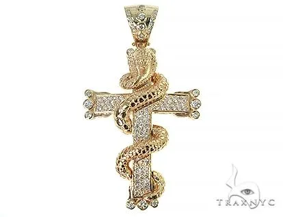 RINA - For Him CUSTOM Cobra Cross Diamond Pendant 63956 in Rose Gold – Pendant