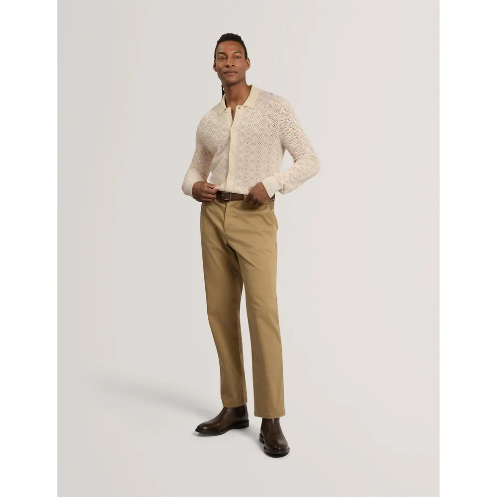 Ted Baker Men's Geo Polo Long-Sleeve Fine Knit Shirt detail 2