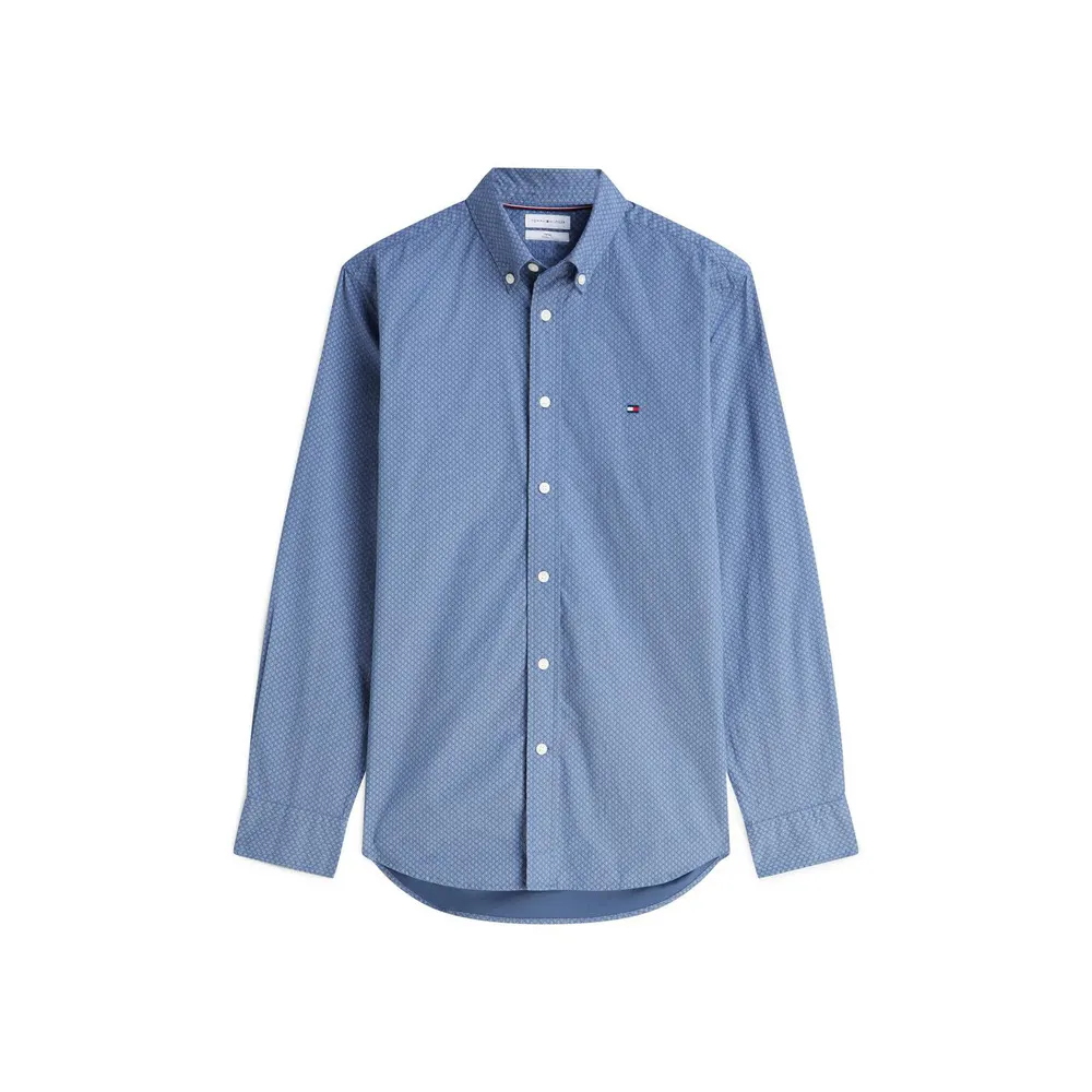 Tommy Hilfiger Men's Cotton Long-Sleeve Geometric Print Shirt
