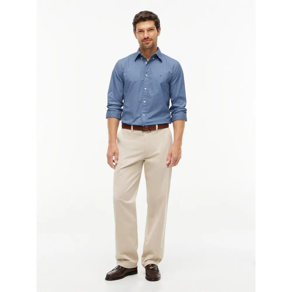 Tommy Hilfiger Men's Cotton Long-Sleeve Geometric Print Shirt detail 3