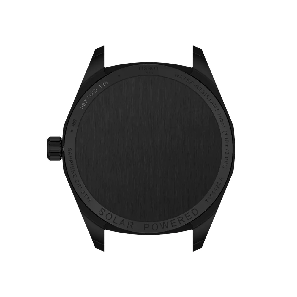 Tissot PRC 100 Solar Quartz 39mm Mens Watch Black Leather detail 3