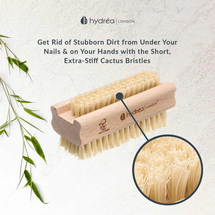 Hydréa London Extra Tough Hand & Nail Brush with Cactus Bristle detail 2