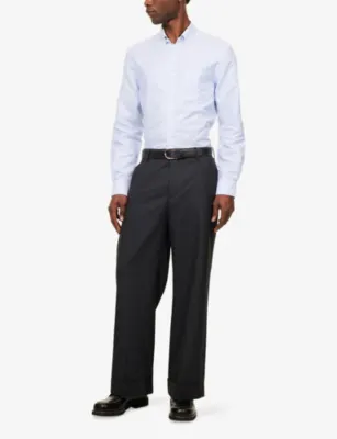DUNHILL Striped Long-Sleeve Linen Shirt detail 2