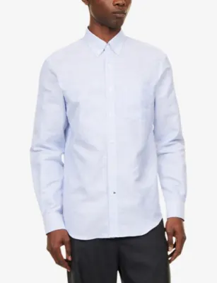 DUNHILL Striped Long-Sleeve Linen Shirt detail 3