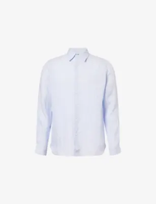 DUNHILL Striped Long-Sleeve Linen Shirt