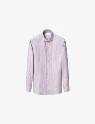 ETON Signature Oxford Striped Slim-Fit Cotton Shirt - Light purple - 17.75 detail 2