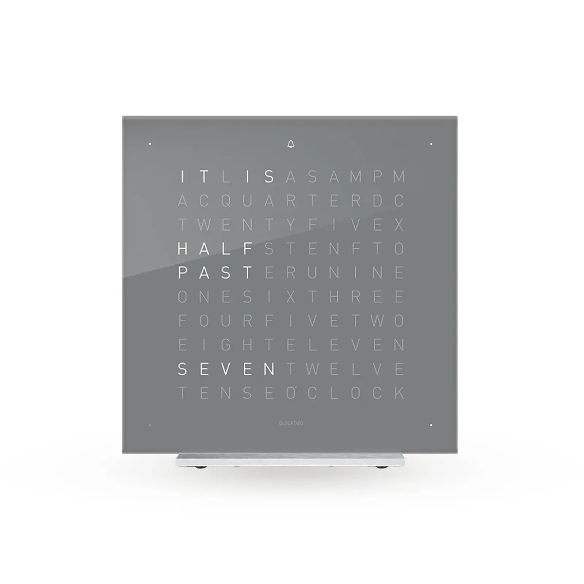 QLOCKTWO TOUCH Early Grey Tea Acrylic Table Clock 13.5cm