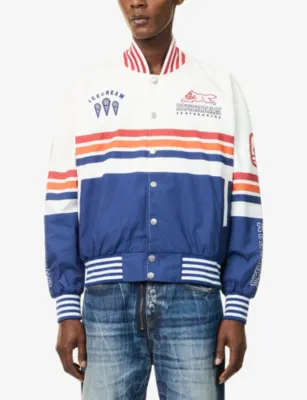 ICECREAM Moto Logo-Print Cotton Bomber Jacket detail 3