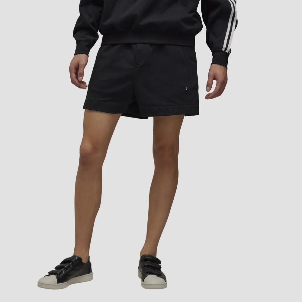 Y3 Men's French Terry Cutline Shorts in Black, additional product view 2