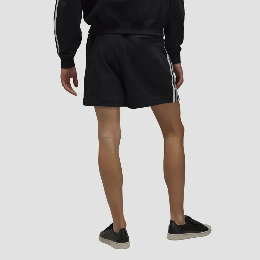 Y3 Men's French Terry Cutline Shorts in Black, additional product view 3
