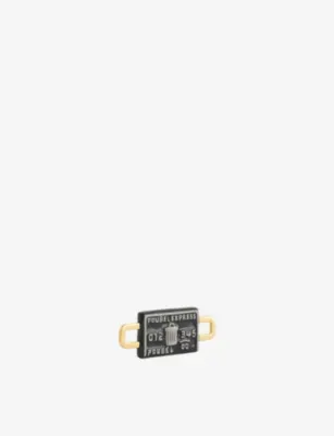 POUBEL Credit Card 14ct Gold-Plated Sterling-Silver and Enamel Charm detail 2