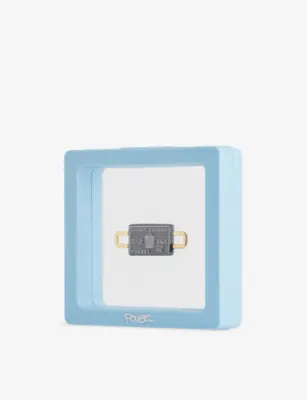POUBEL Credit Card 14ct Gold-Plated Sterling-Silver and Enamel Charm detail 3