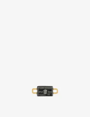 POUBEL Credit Card 14ct Gold-Plated Sterling-Silver and Enamel Charm