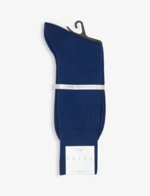 FALKE No7 Ribbed merino wool socks - 9-9.5 in Royal Blue – Mens | Underwear & socks | Socks | Plain Socks