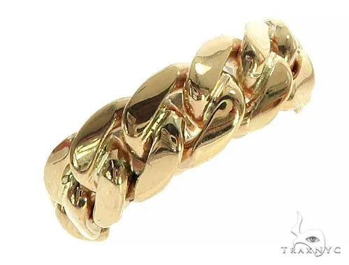 RINA - For Him FACTORY 14K Yellow Gold Cuban Link Ring 66162 in Rose Gold / 7 – Ring