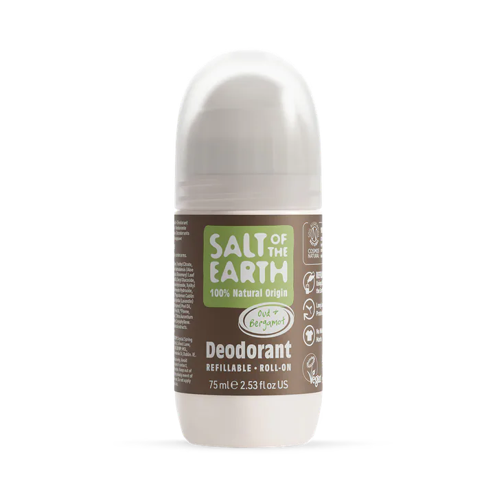 Salt of the Earth Oud & Bergamot Natural Refillable Roll-On Deodorant