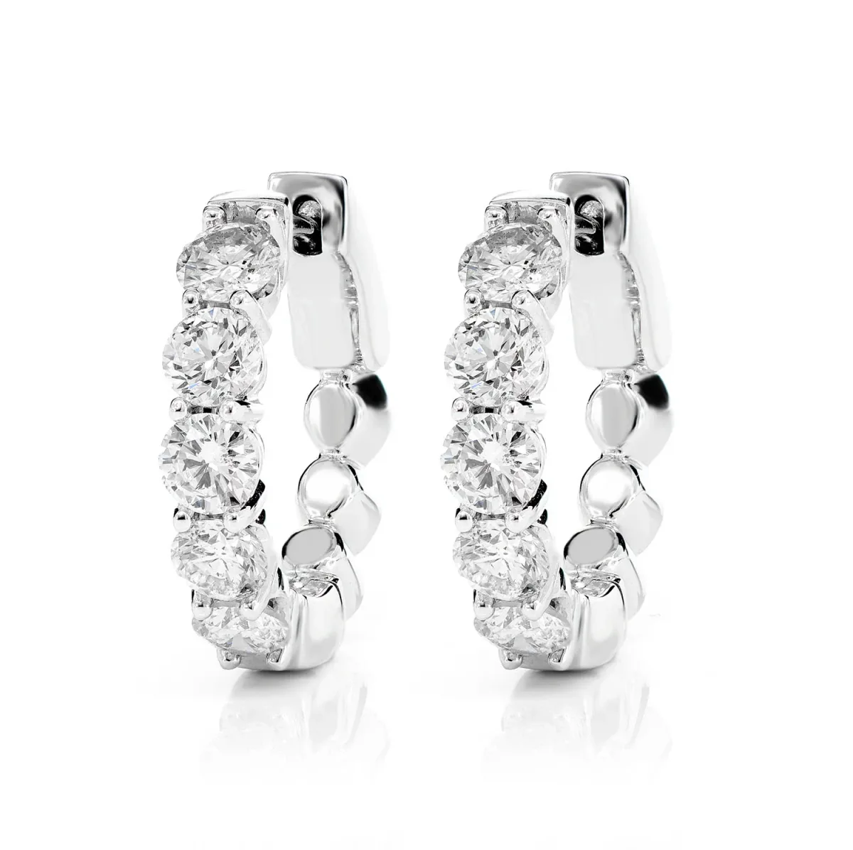 For Him 20pt Diamond Hoop Earrings in White Gold / Lab Grown Diamond – Earring
