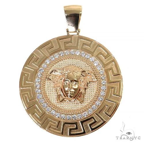 RINA - For Him CUSTOM Custom Made Italian Medusa Head Diamond Pendant 68529 in Rose Gold – Pendant