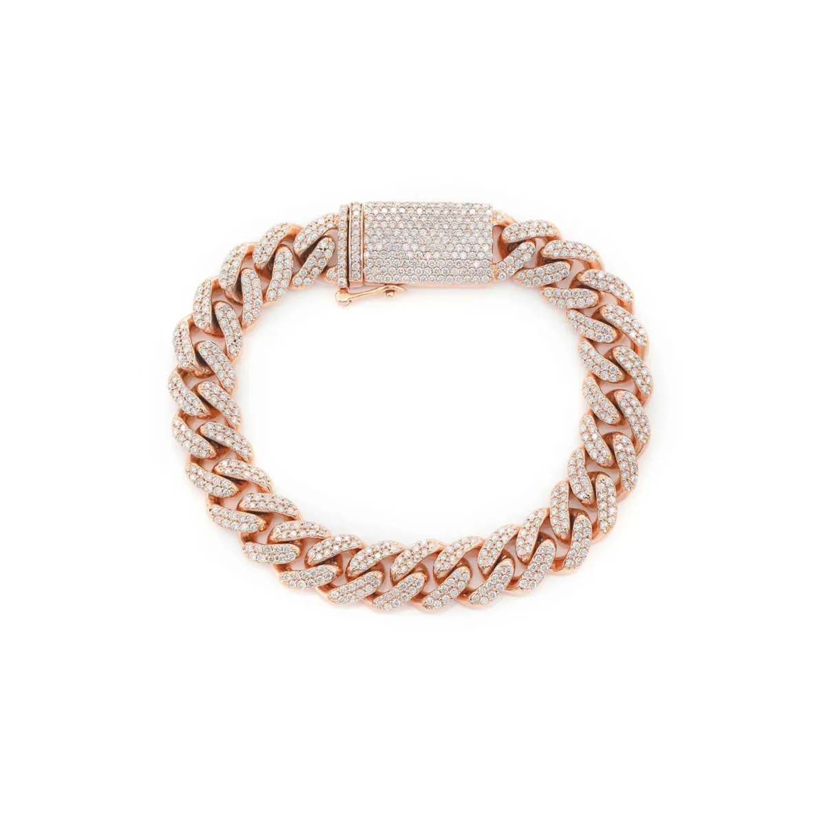 For Him Miami Cuban Diamond Bracelet in 10mm /5.00ctw / Rose Gold / 7" – Bracelet