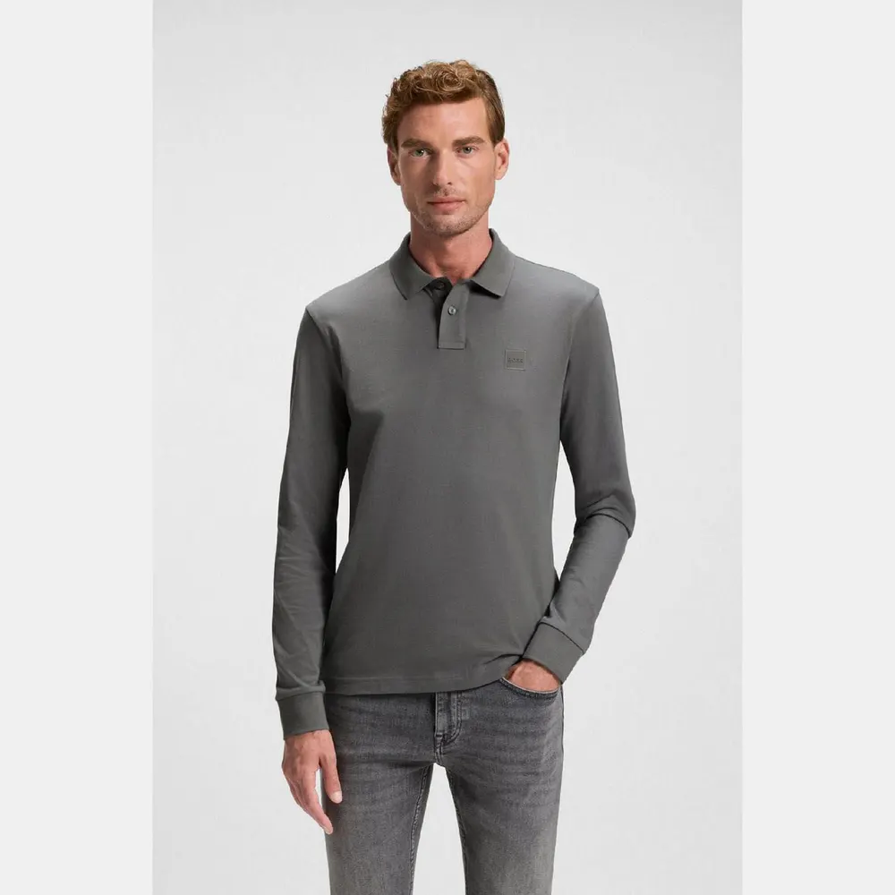 Boss Passerby Slim Fit Long Sleeve Polo Shirt detail 2