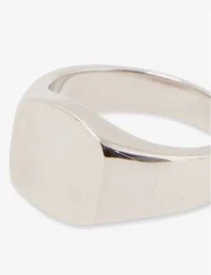 SERGE DENIMES Signet polished sterling-silver ring - U detail 2