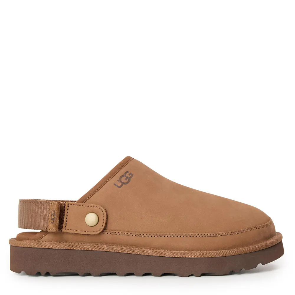 Ugg Men's Gldncoast Goldencoast Cotton Flat Mules in Dark Chestnut – Footwear