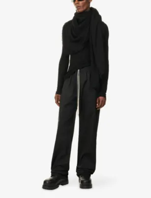 RICK OWENS Dietrich Drawstring Cotton Trousers detail 2