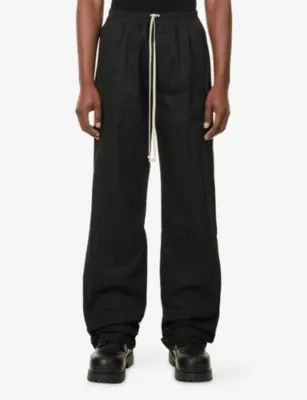 RICK OWENS Dietrich Drawstring Cotton Trousers detail 3