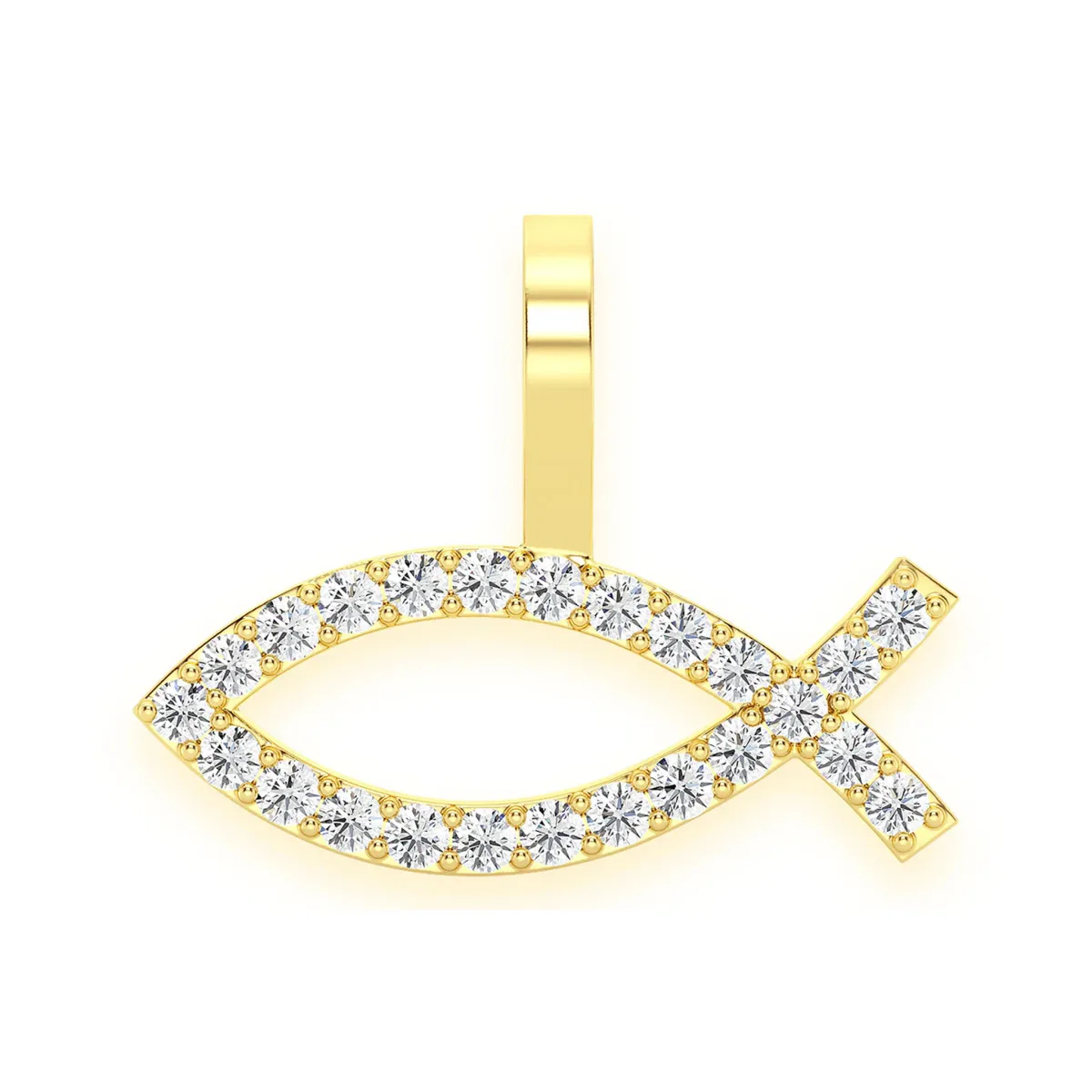 For Him Ichthys Diamond Pendant in Rose Gold / Lab Grown Diamond – Pendant