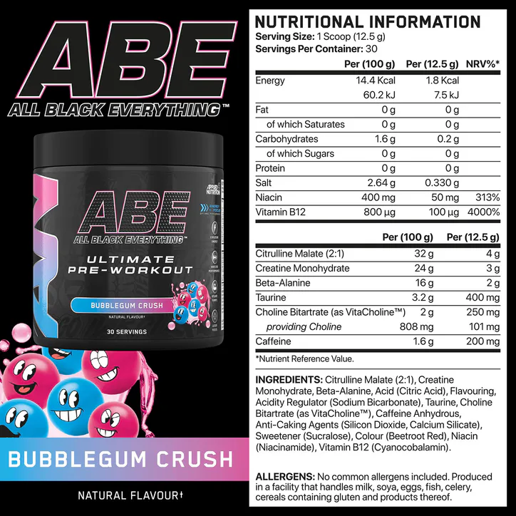 Applied Nutrition ABE Ultimate Pre-Workout Bubblegum Crush 375g detail 3