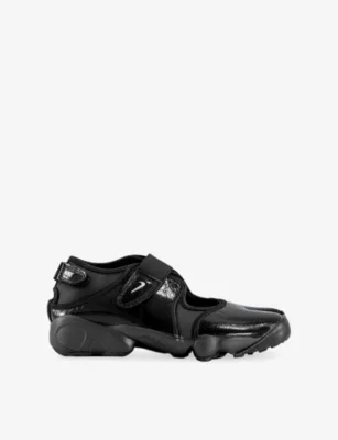 For Him Air Rift Leather Trainers - 8.5 in BLACK METALLIC SILVER BL – Mens | Trainers | Lace up trainers