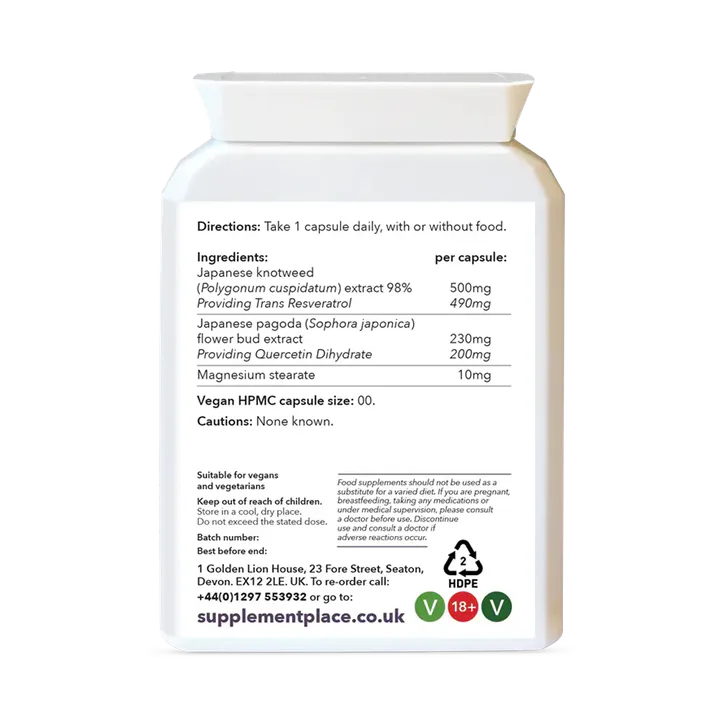 Supplement Place Trans Resveratrol + Quercetin 690mg | 60 Capsules detail 2