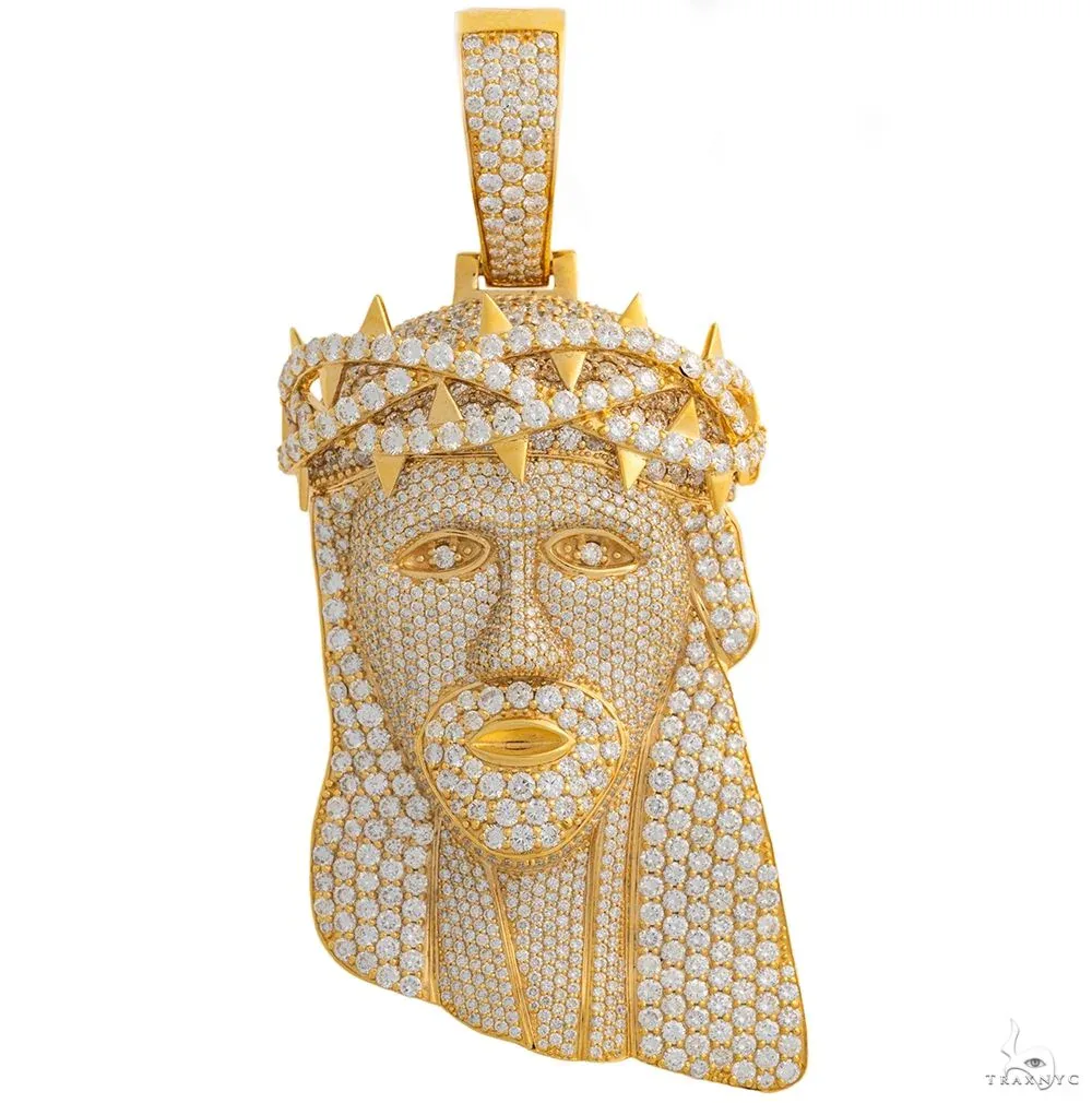 JALGAS - AMERICAS DIAMONDS 14K Yellow Gold Jesus w/Thorns Diamond Pendant 31 CT 69766 in Yellow – Pendant