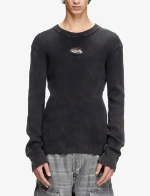 DIESEL K-Darin-D Brand-Plaque Cotton Jumper detail 3