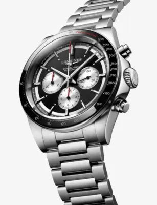 LONGINES L3.835.4.52.6 Conquest Chronograph Ceramic Bezel Stainless-Steel Automatic Watch in STAINLESS STEEL, additional product view 2