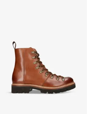 GRENSON Brady mid-top lace-up leather boots - EUR 41 / 7 UK MEN in Brown – Mens | Boots | Lace up | Casual