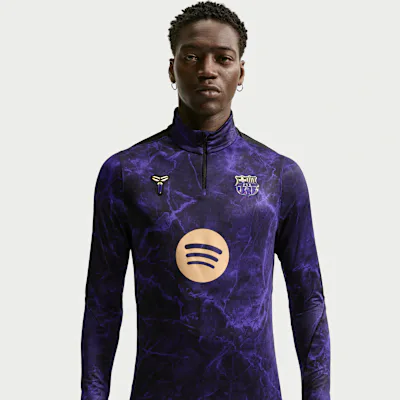 Nike F.C. Barcelona Strike Away Men's Kobe Dri-FIT Football Knit Pre-Match Drill Top - Field Purple/Field Purple/Black/Metallic Gold
