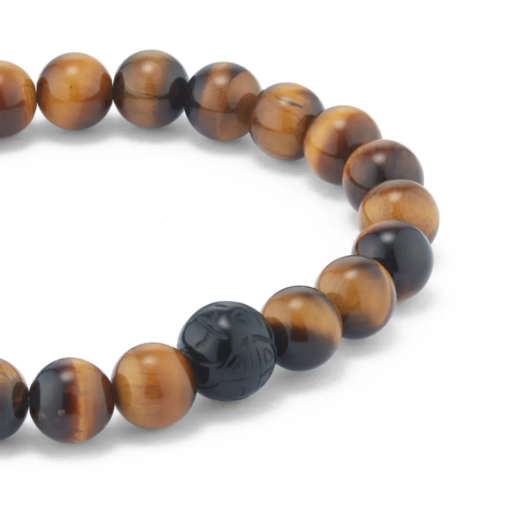 Thomas Sabo Rebel at Heart Mens Tigers Eye Bracelet - 19cm detail 3
