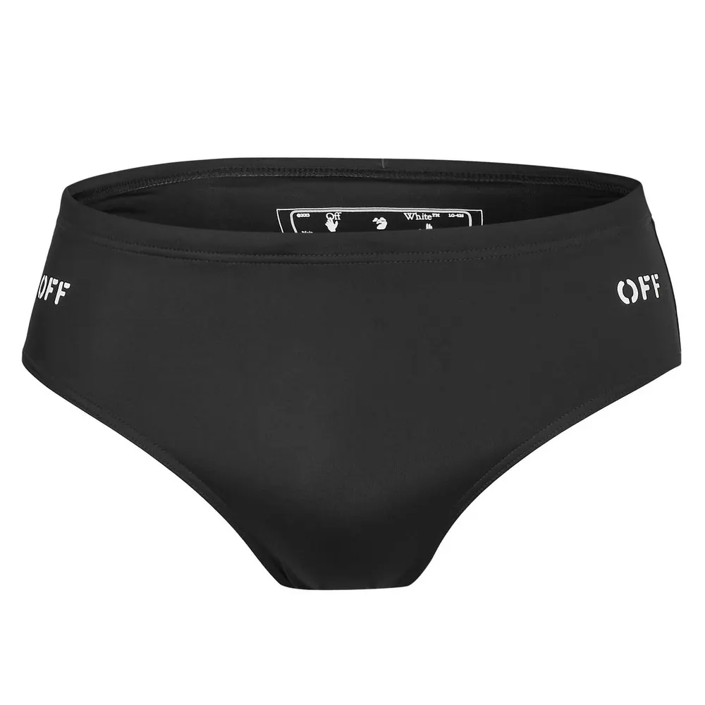 Off White Men's Quick-Dry Mesh Lined Swim Shorts
